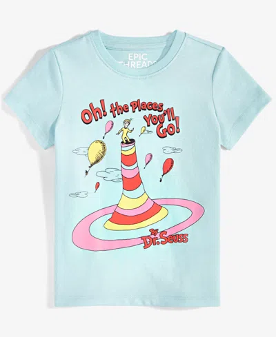 Epic Threads Babies' Toddler Girl Dr Seuss Graphic T-shirt, Exclusively At Macy's In Crystal Bl