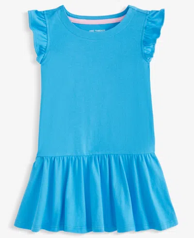 Epic Threads Babies' Toddler Girl Ruffle-sleeve Dress, Exclusively At Macy's In Blue Parad