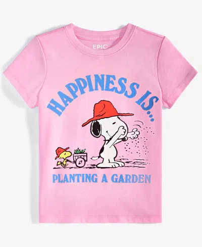 Epic Threads Babies' Toddler Girl Snoopy Garden Graphic T-shirt, Exclusively At Macy's In Bonbon