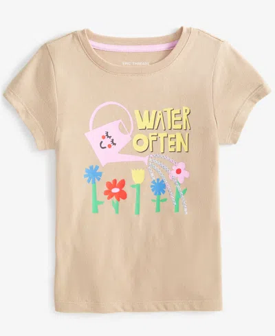 Epic Threads Babies' Toddler Girl Water Often Graphic T-shirt, Exclusively At Macy's In Travertine
