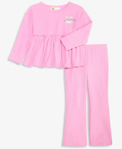 Epic Threads Babies' Toddler Girls' 12m-5t Brushed Rib Top & Pants, 2-piece Set, Macy's Exclusive In Pink