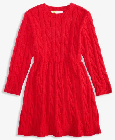 Epic Threads Kids' Toddler Girls' 12m-5t Cable-knit Long-sleeve Fit & Flare Sweater Dress, Macy's Exclusive In Pink