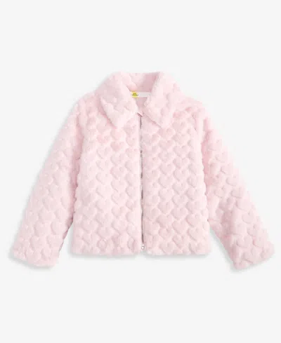 Epic Threads Kids' Toddler Girls' 12m-5t Heart Faux-fur Jacket, Macy's Exclusive In Pink Polis