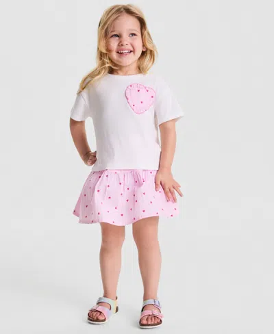 Epic Threads Kids' Toddler Girls' 12m-5t Heart Top And Bubble Skirt, 2-piece Set, Macy's Exclusive In White