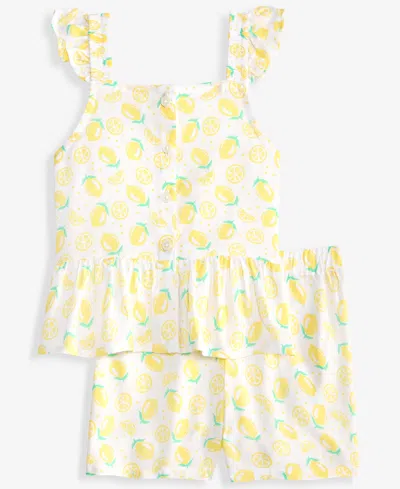 Epic Threads Kids' Toddler Girls' 12m-5t Lemon-print Top & Shorts, 2-piece Set, Macy's Exclusive In Yellow