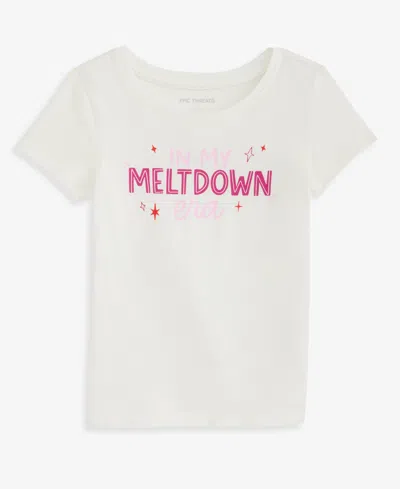 Epic Threads Kids' Toddler Girls' 12m-5t Meltdown Short-sleeve Crewneck Graphic T-shirt, Macy's Exclusive In White