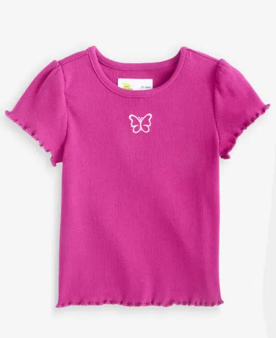 Epic Threads Kids' Toddler Girls' 12m-5t Puff-sleeve Ribbed T-shirt, Macy's Exclusive In Pink