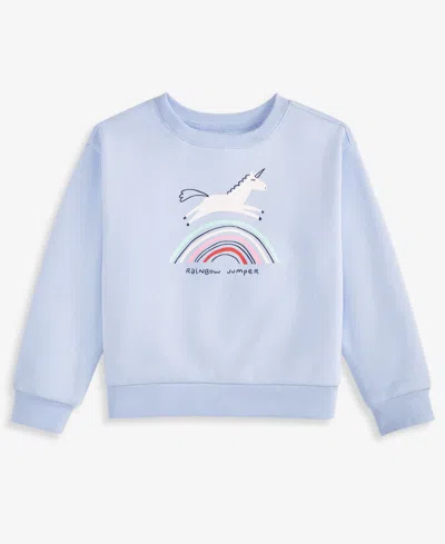 Epic Threads Kids' Toddler Girls' 12m-5t Rainbow Jumper Unicorn Sweatshirt, Macy's Exclusive In Lucien Blu