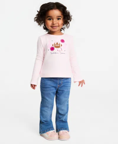 Epic Threads Babies' Toddler Girls' 12m-5t Short-sleeve Touchdown Season Football T-shirt, Macy's Exclusive In Pink Polis