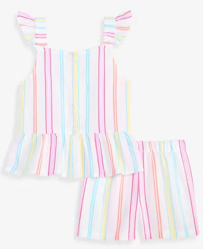 Epic Threads Kids' Toddler Girls' 12m-5t Striped Top & Shorts, 2-piece Set, Macy's Exclusive In Black