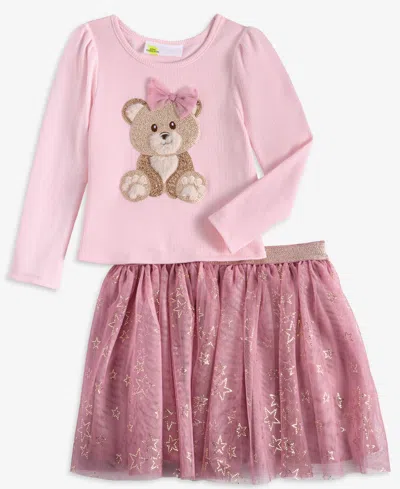 Epic Threads Kids' Toddler Girls' 12m-5t Teddy Bear Top And Tutu, 2-piece Set, Macy's Exclusive In Pink