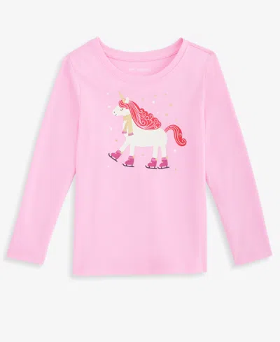 Epic Threads Kids' Toddler Girls' 12m-5t Winter Unicorn Graphic Crewneck T-shirt, Macy's Exclusive In Pink