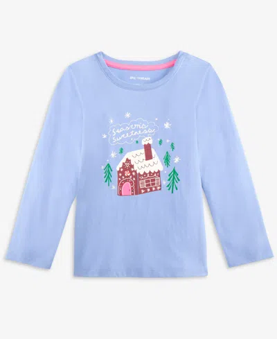 Epic Threads Babies' Toddler Girls 2t-4t Gingerbread House Long-sleeve T-shirt, Macy's Exclusive In Blue