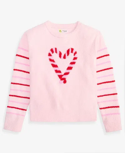 Epic Threads Kids' Toddler Girls' 2t-5t Long-sleeve Candy Cane Sweater, Macy's Exclusive In Pink