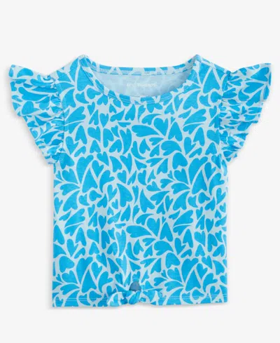 Epic Threads Babies' Toddler Girls Aquatic Hearts Tie T-shirt, Exclusively At Macy's In Blue