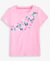 Epic Threads Toddler Girls Butterflies Glitter-print Tee, Exclusively At Macy's
