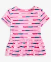 Epic Threads Toddler Girls Crayon Stripe Peplum Top, Exclusively At Macy's In Pink