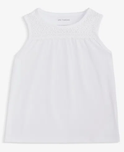 Epic Threads Babies' Toddler Girls Crochet Tank Top, Exclusively At Macy's In White