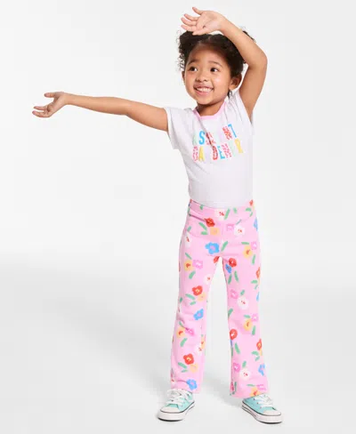 Epic Threads Babies' Toddler Girl Floral Flared Pants, Exclusively At Macy's In Bonbon
