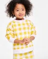 Epic Threads Toddler Girls Gingham Sweatshirt, Exclusively At Macy's In Maize Yell