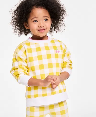 Epic Threads Babies' Toddler Girls Gingham Sweatshirt, Exclusively At Macy's In Maize Yell