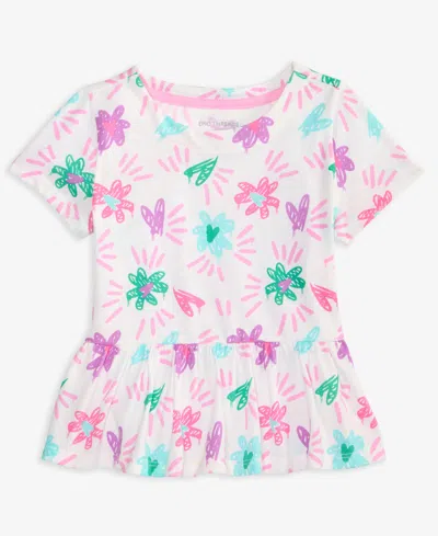 Epic Threads Babies' Toddler Girls Graffiti Hearts Printed Cotton Peplum Top, Exclusively At Macy's In Multi