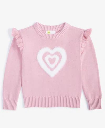 Epic Threads Babies' Toddler Girls Heart Crewneck Sweater, Created For Macy's In Mauve Dust