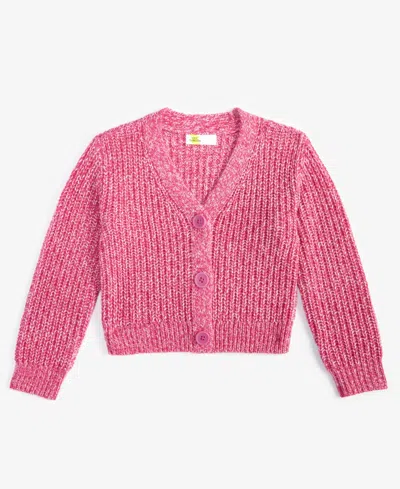 Epic Threads Babies' Toddler Girls Marled Yarn Cardigan, Created For Macy's In Pink Orchid