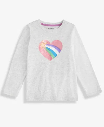Epic Threads Babies' Toddler Girls Metallic Heart Long-sleeve T-shirt, Macy's Exclusive In Gray