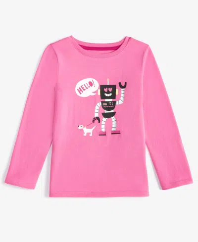 Epic Threads Babies' Toddler Girls Robot-graphic Long-sleeve T-shirt, Exclusively At Macy's In Bright Peo
