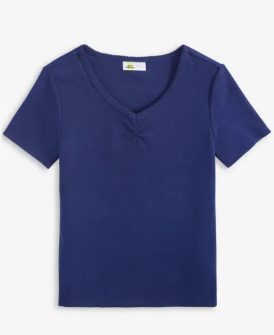 Epic Threads Kid Girl Ruched V-neck Top, Exclusively At Macy's In Medieval B