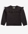 Epic Threads Toddler Girls Ruffled Metallic Sweater, Created For Macy's In Deep Black
