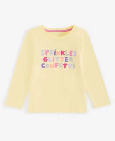 Epic Threads Babies' Toddler Girls Sprinkles Graphic Long-sleeve T-shirt, Exclusively At Macy's In Popcorn