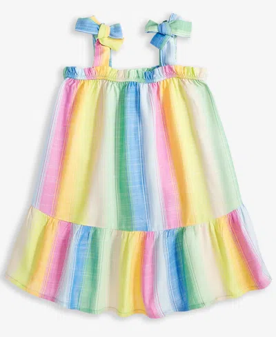 Epic Threads Babies' Toddler Girl Striped Bow Dress, Exclusively At Macy's In Multi