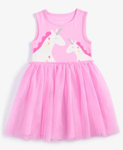 Epic Threads Babies' Toddler Girl Unicorn Tulle Dress, Exclusively At Macy's In Bonbon