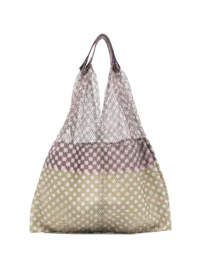 Epice Check-pattern Tote Bag In Green