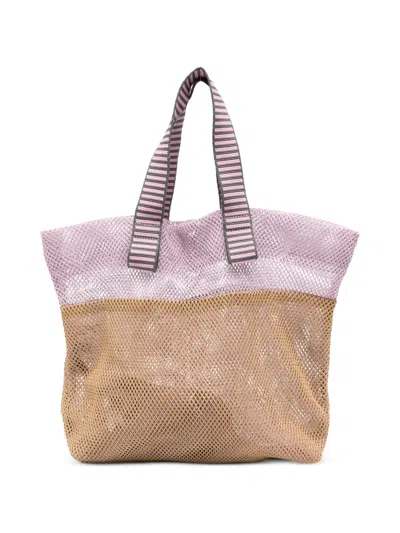 Epice Colour-block Mesh Tote Bag In Neutral