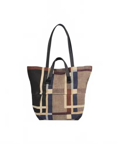 Epice Delhi Large Bag In F - Tan/maroon In Multi