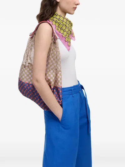 Epice Elziver Geometric-print Mesh Tote Bag In Blue