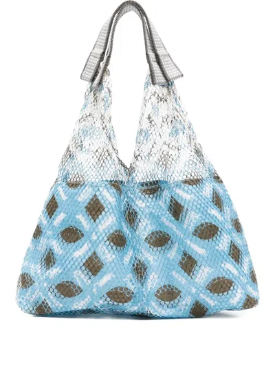 Epice Elziver Net Patterned Shoulder Bag In Blue