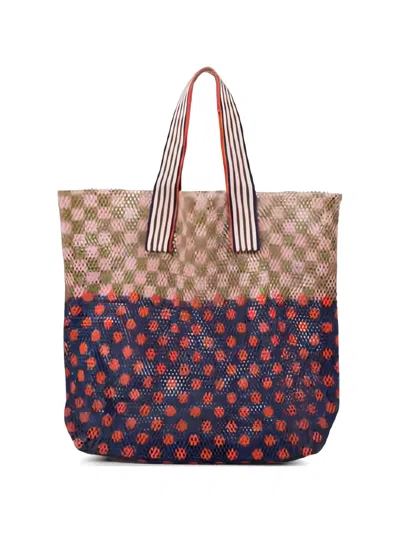 Epice Kanpur Geometric Mesh Tote Bag In Red