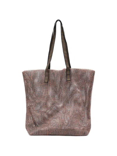 Epice Kanpur Geometric-pattern Tote Bag In Orange