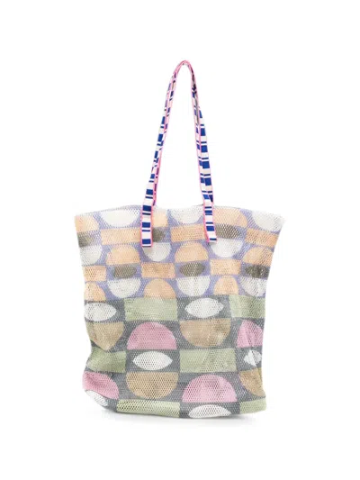 Epice Kanpur Geometric-print Mesh Tote Bag In Multi