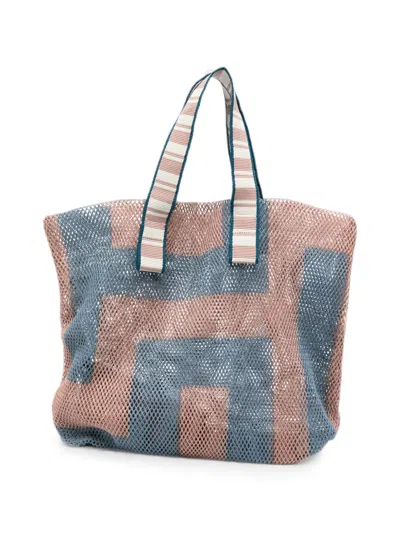 Epice Kanpur Mesh-knit Geometric-pattern Tote Bag In Multi