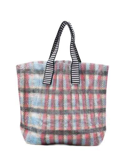 Epice Kanpur Plaid Tote Bag In Red