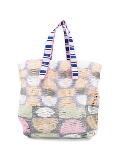 Epice Small Kanpur Geometric-print Mesh Tote Bag In Multi