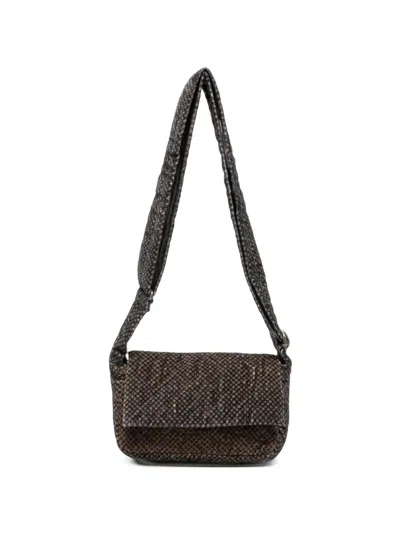 Epice Snakeskin-effect Quilted Shoulder Bag In Brown