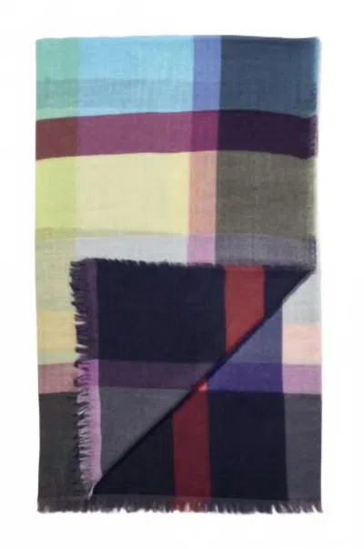Epice Square Cashmere Wool And Silk Scarf In Slate In Multi