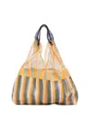 Epice Striped Net Shoulder Bag In Orange
