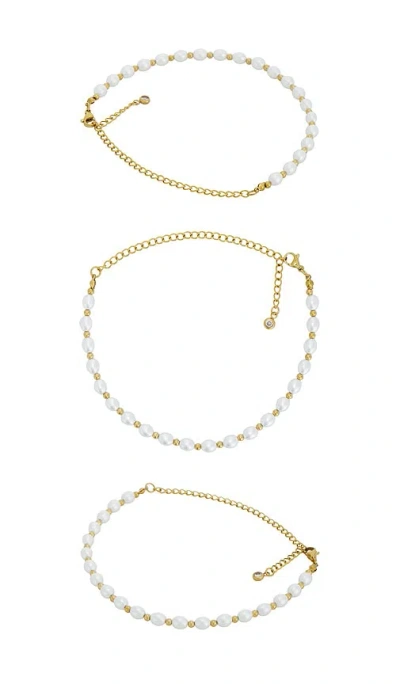 Epifene Chain Anklet Set Of 2 In Gold